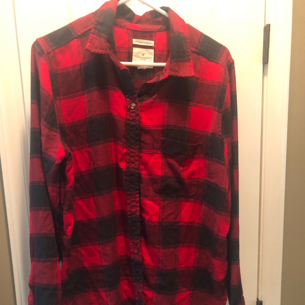 Red and black ladies’ flannel shirt